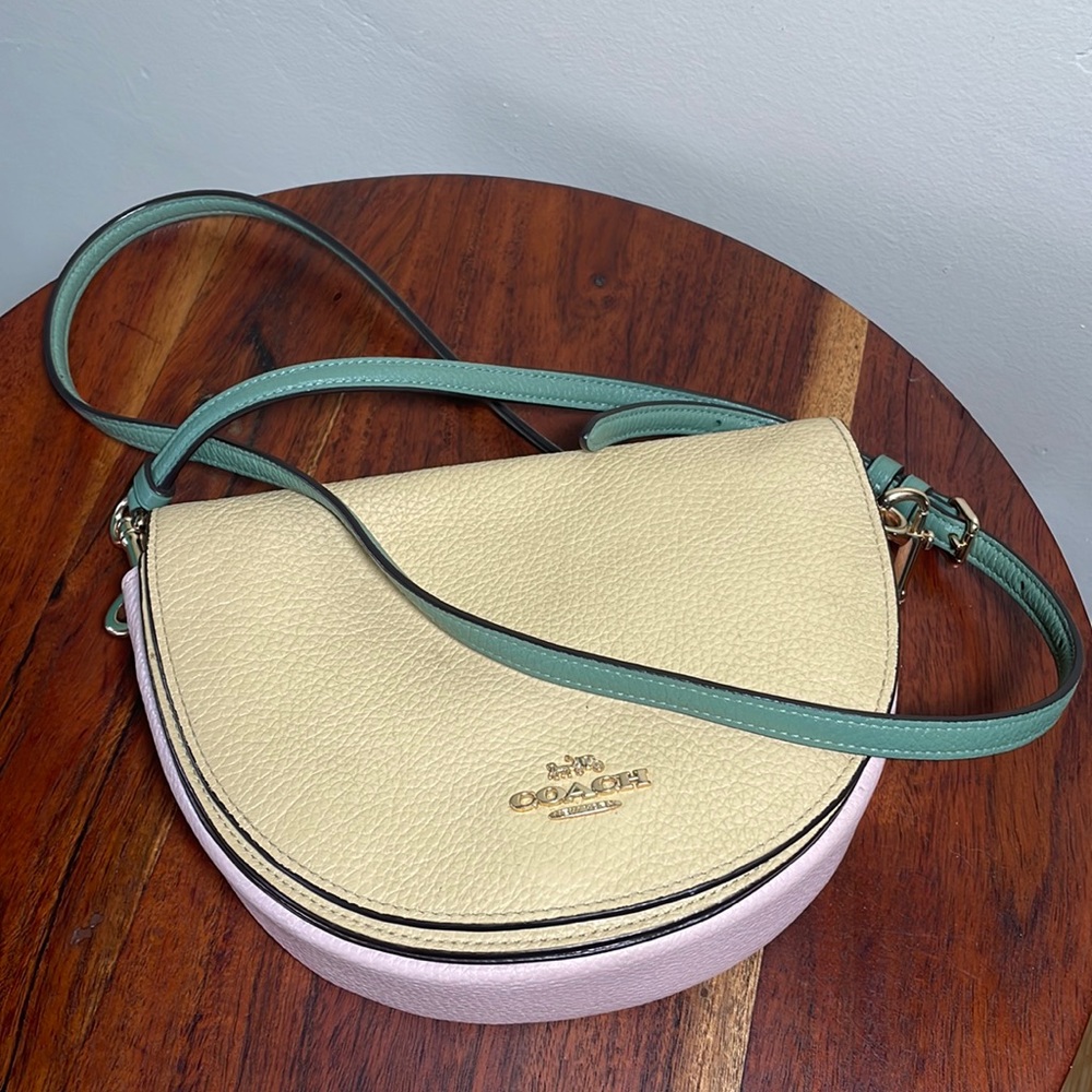 COACH pastel color block crossbody purse
